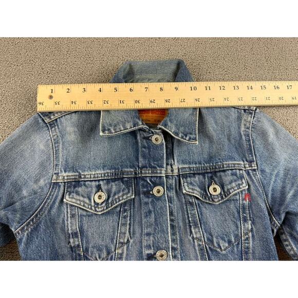 Y2K Replay Denim Jacket Women XS Blue WV704 Trucker Button Front Cotton Pockets - Picture 7 of 10